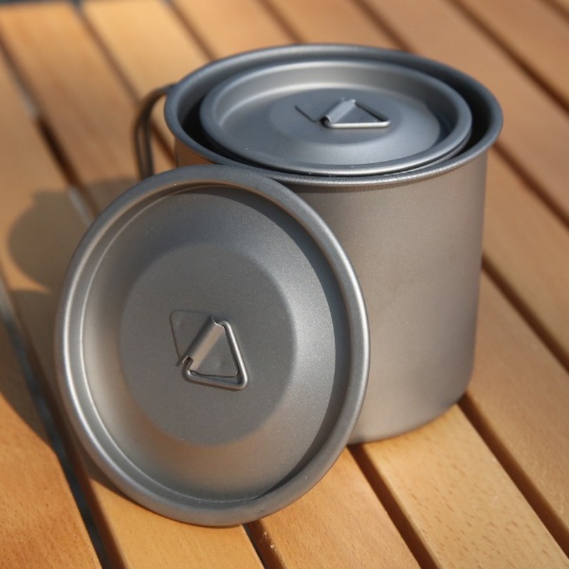 캠핑 머그컵 접이식 위생적 가벼운 편리한 뚜껑포함 티타늄 폴딩티타늄컵