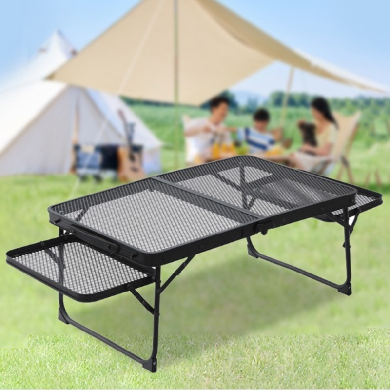 캠핑 테이블 사이드윙 효율적 공간 아이언메쉬 경량 접이식 견고함 간편함